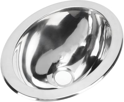 Dailygoods- Spoelbak Ovaal - Inbouwspoelbak Enkel - Roestvrij Staal - Afvoergat 40 Mm - Krasbestendig - Efficiënt Afvoerontwerp - Wasbak