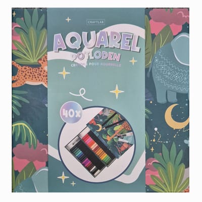 Aquarelpotloden 40 stuks - Dierenprint Box -