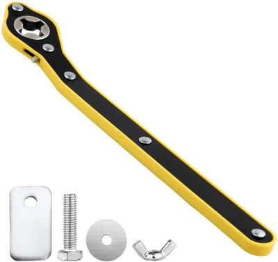 Dailygoods- Ratelsleutel Arbeidsbesparend - Ratelsleutelset - 360° Schaar Jack - Moersleutel voor Auto/SUV - Inclusief Vlakke/Ronde Plaat - Materiaal: IJzer/Plastic - Wielmoersleutel