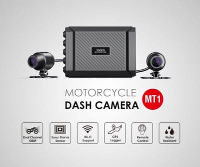 VIOFO MT1 - Motor Dashcam - Voor- en Achtercamera met Full HD 1080p - GPS Tracking - WiFi Verbinding - Waterdichte IP66 Behuizing - Nachtzicht