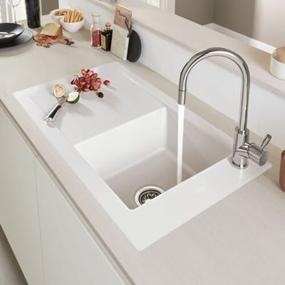 Villeroy & Boch Timeline 50 flat sink, drain set with manual override 33071FR1