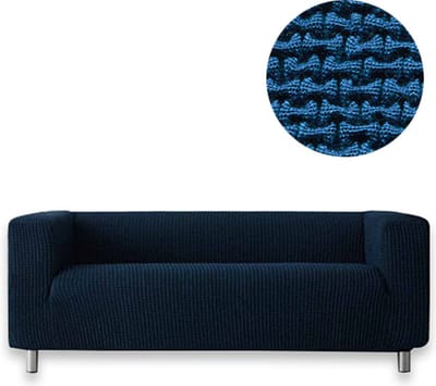 Belmarti® Bankhoes Milos hoge armleuning 190cm tot 230cm breed - Blauw - Extreme Stretch stof - Anti-statische Bankhoezen - Premium kwaliteit
