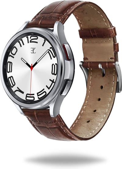 Elysian Horlogebandje - Croco Leer - 20mm - Quick Release - Verstelbaar - Compatibel met Samsung Galaxy Watch 4/5/6