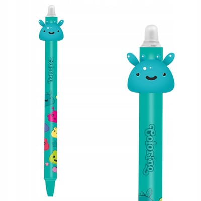 Colorino Jelly Heads Turquoise Vulpen - Uitwisbaar, Blauwe Inkt, 0.5mm