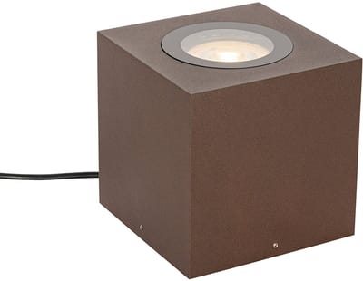 Qazqa industriele uplighter, staande lamp voor in de tuin - Lennard - roestbruin, landelijk, max. 50W, geschikt voor led, 15cm, IP65, vierkant