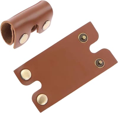 Scheermes Houder - Scheerbeschermer - Veilig Opbergen - Duurzaam PU Materiaal - 85x45mm - Rood Zwart Bruin