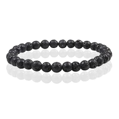 6mm Memphis Natuursteen Armband - Lava