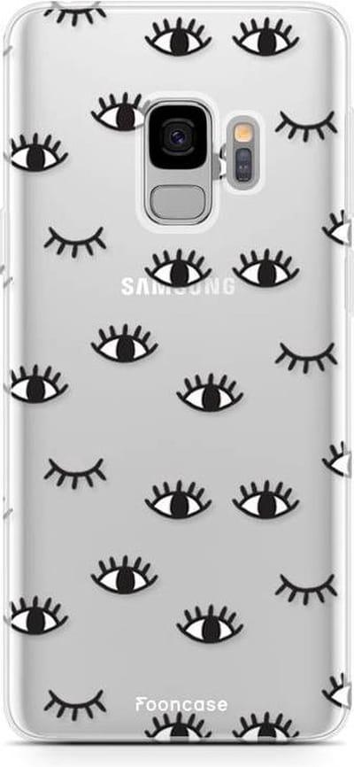 Fooncase Hoesje Geschikt voor Samsung Galaxy S9 - Shockproof Case - Back Cover / Soft Case - Eyes / Ogen