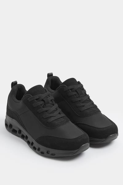 Yours Zwarte Chunky Hardloopsneakers In Extra Brede Eeepasvormsize 37EEE