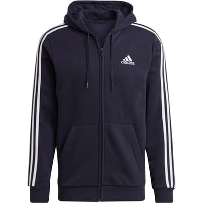 Adidas Sportswear Essentials Fleece 3-Stripes Ritshoodie - Heren - Blauw