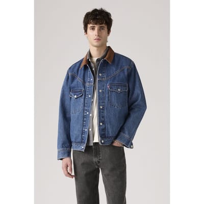 Levi's Western Shorthorn Trucker Jacket Blue Size: XL | Denim Jackets Outlet | Heren | Blauw