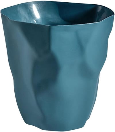 Prullenbak voor binnen - Afvalbak - Thuis en kantoor - Creatief onregelmatig ontwerp - 10 liter - Donkerblauw