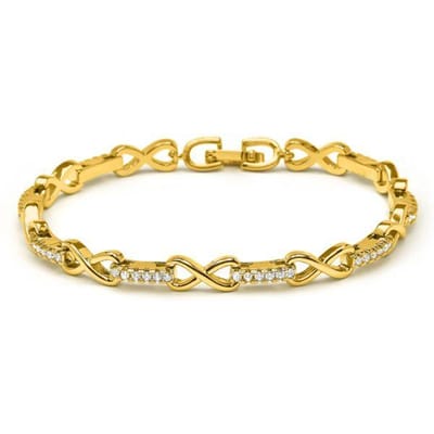 Luxenter Armband met schitterende zirkonia, afgewerkt in 18 karaats geelgoud - Raak
