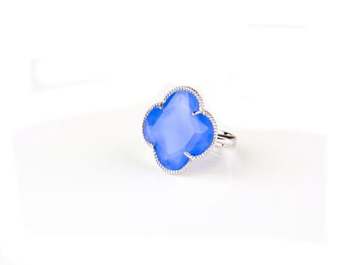 model Fiori ring in zilver blauw