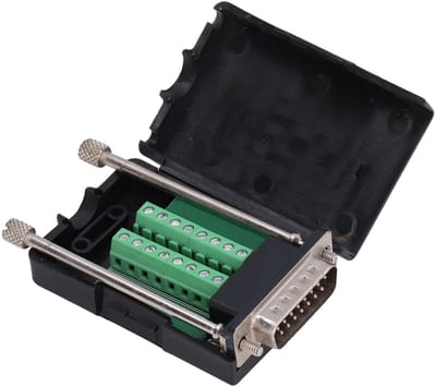 Allecto - DB15-connector - 15-pins - Soldeerloze terminaladapter - Mannelijk - Breakout-kaart - Geschikt voor diverse toepassingen - Messing materiaal