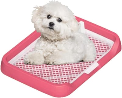 Hondenpotje Trainingstoilet - Puppyplasbak - Zindelijkheidstraining Hond - Gemakkelijk te Reinigen - 50 x 39 cm - Roze