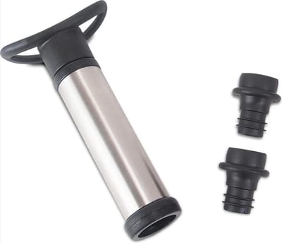 Finnacle - Vacuum wijnpomp/wijnbespaarder RVS - 2 siliconen stoppen - Wijnbenodigdheden