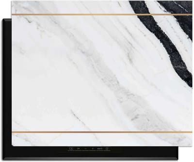 KitchenArt - Marble Modern - Inductie Beschermer - 76x51.5 cm - Kookplaat Beschermer - Luxe Afdekplaat Inductieplaat - Anti-slip & Oprolbaar - Beschermmat Inductiekookplaat