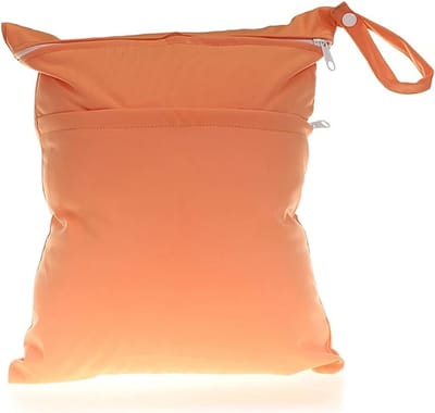 Herbruikbare natte tas voor luiers, vuile kleding en accessoires - Oranje, waterdicht en multifunctioneel