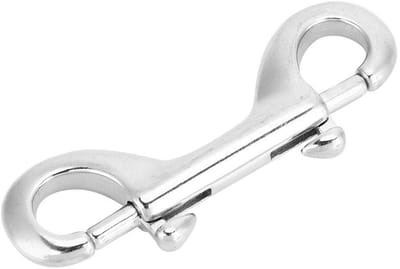 Dubbelzijdige Klikhaken van 316 Maritieme Kwaliteit - Massieve Roestvrijstalen Clips voor Duiken, Handige Sluiting, Ideaal voor Outdoor Activiteiten en Camping (90mm)