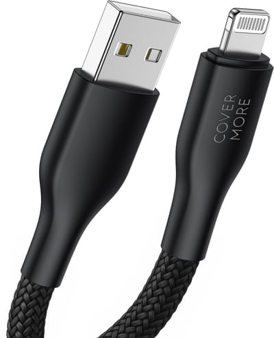 Usb naar geschikt voor Lightning kabel - Oplaadkabel geschikt voor iPhone en iPad - Oplader - Sterk - Nylon - Lange levensduur - Zwart