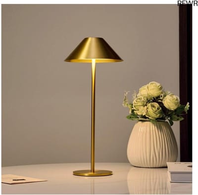 RFWR® Dimbare Draadloze Tafellamp met Touchfunctie, USB-Oplaadbare LED-Lamp voor Binnen en Buiten, Waterdichte Tafelverlichting in Goud