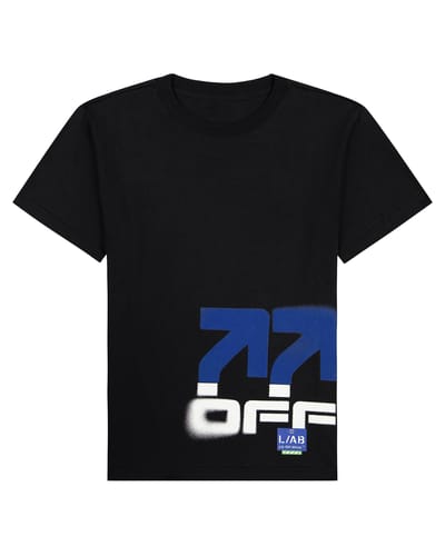 L/AB Off-White t-shirt jongens Off Stacked Black - maat 128