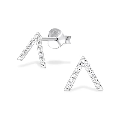 Aramat Jewels | Oorbellen | Geometrische Zilveren Oorbellen | V-bar-8x7mm | |10mm | Zilver | Kinderen, Volwassenen | Verkleurd niet