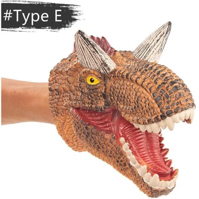 Jurassische Dinosaurus Handpoppen - T-Rex & Haai Pluche Speelgoed voor Kinderen Fantasierijk Spel, Ouder-Kind Rollenspel Cadeauset beige