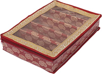 Armbanden Opbergdoos - Sieraden Organizer - Sieraden Ordenen - Transparante Deksel - 27x38x7 cm - Rood