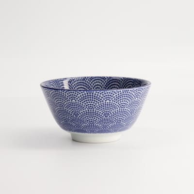 Tokyo Design Studio - Nippon Blue - Rijstkom - Stip - 300 ml - 12 x 6.4 cm