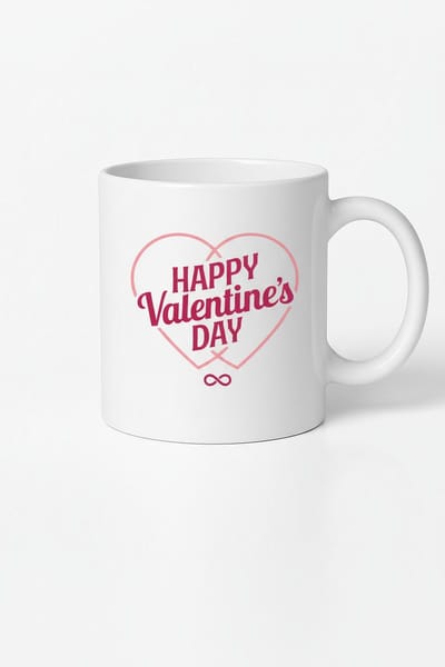 Valentijnsdag Koffiemok | Happy Valentine's Day Hart | Liefde Oneindig