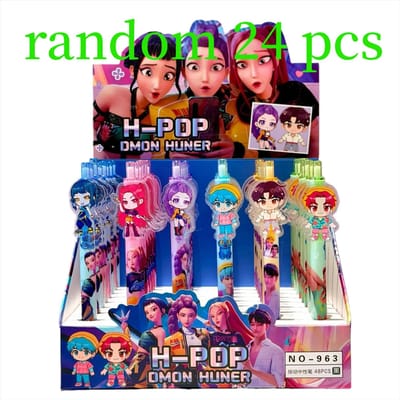 Hoge Kwaliteit 2026 heet Schattige K-POP Demonenjagers Druk Gelpennen 6 STuks 0,5 mm Zwart Acryl Patch Waardevolle Schoolbenodigdheden voor Studenten