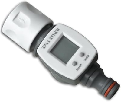 Digitale Watermeter - Waterverbruik Meter - Tuin Besproeien - Lcd Scherm - Tot 999.9 Liter - Wit Grijs