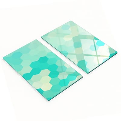 Keukenplanken van gehard glas met grafische geometrische figuren 2x30x52 cm