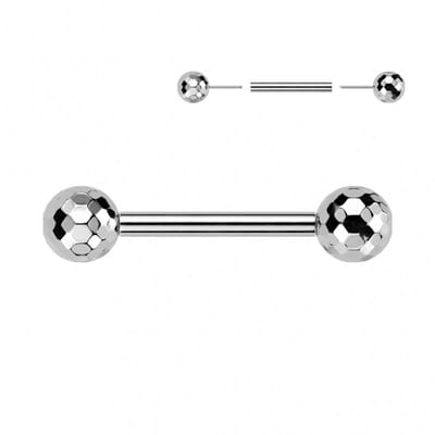 Piercing titanium multi faced balls 1.6x12 - zilver - LMPiercings