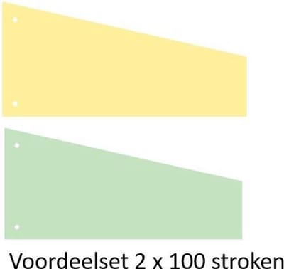 set Scheidingsstroken Office Basics - Trapezium - 100 x geel & 100 x groen