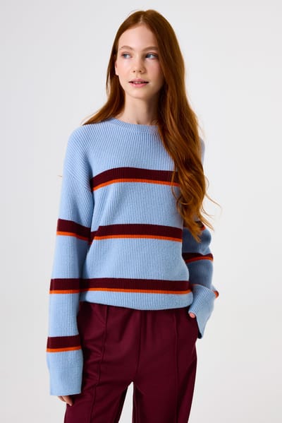 GARCIA Meisjes Effen Trui Blauw Lange mouw