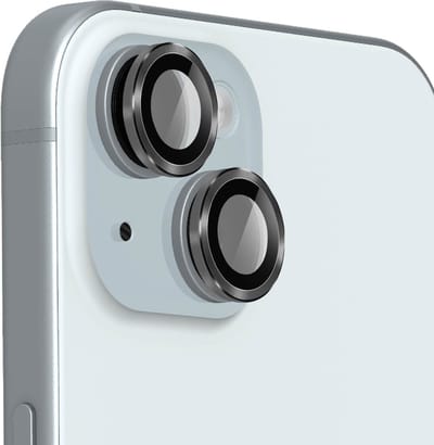 ENKAY, Beschermfolie voor achtercamera Geschikt voor iPhone 15 / 15 Plus in gehard glas, Zwart