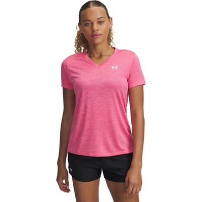 Under Armour Tech SSV - Twist Dames Sportshirt - Roze - Wit
