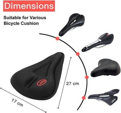 Comfortabele Fietszadel met Gel Kussen, Geschikt voor Mountainbike en Racefiets, Zwart