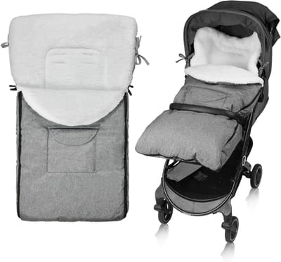Voetenzak Kinderwagen - Baby Slaapzak - Warmte Buiten - Universele Compatibiliteit - 32 x 23 cm - Grijs
