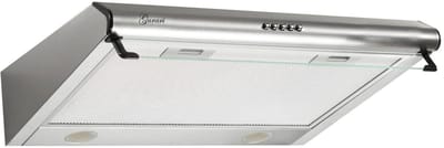 GURARI Wandafzuigkap GCH F 590 60 IS+Koolfilter, inbouwAfzuigkap 60 cm, roestvrij staal, 250m³/h, met glas, LED