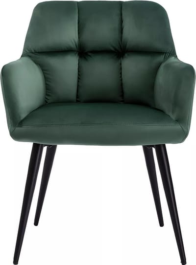 Vente-unique Set van 2 stoelen PEGA - Met armleuningen - Velours en metaal - Groen - Van Pascal Morabito