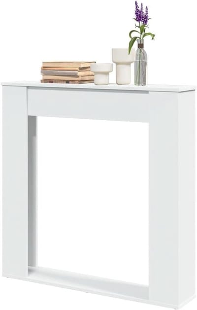 Open Haard Ombouw - Decoratieve Schouw - Woonkamer Aankleden - LED Vlam Compatibel - 100 x 20 x 100 - Wit