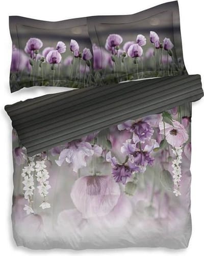 Heckett & Lane Jasmin - Dekbedovertrek - Tweepersoons - 200x200/220 cm + 2 kussenslopen 60x70 cm - Striking Purple