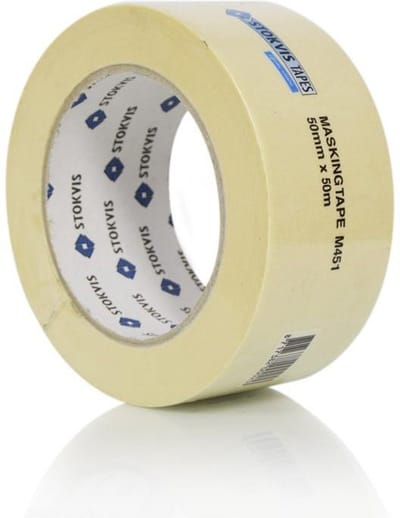 Afplaktape Standaard Wit Bi 100Mmx50M - 1 Rol