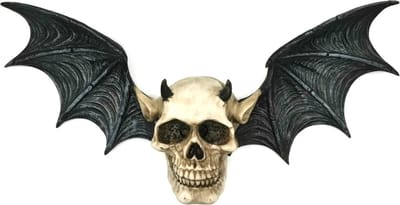 Duivel Vleermuis Schedel Wanddecoratie - Halloween - (hxbxd) ca. 14cm x 28,5cm 5,5cm