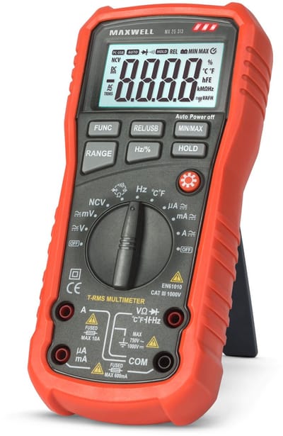 Digitale Multimeter - Automatisch Bereik - Temperatuurmeting - NCV - 1000V - 10A - Achtergrondverlichting [25313]