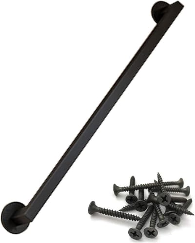 Smeedijzeren Trapleuning - Muursteun Handgreep - Veilige Grip Bieden - Industrieel Design - 80cm Lengte - Zwart